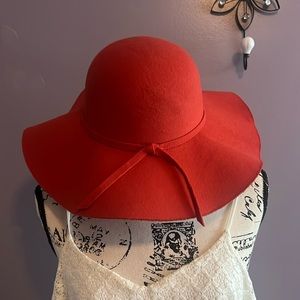 The Hatter Company Orange Floppy Brim Felt Hat
